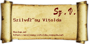Szilvásy Vitolda névjegykártya